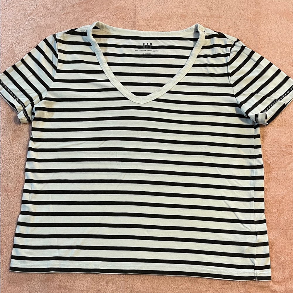 GAP Women's Striped V-Neck Tee